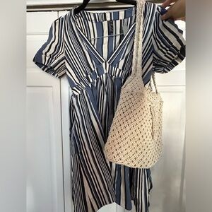Zara Striped Beach Dress Tie Back
